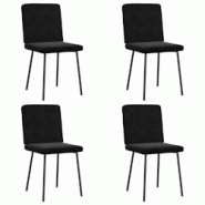 VidaXL Chaises à Manger Lot De 4 Noir Velours - noir 8721158567376 VidaXL Chaises à Manger Lot De 4 Noir Velours - noir 8721158567376