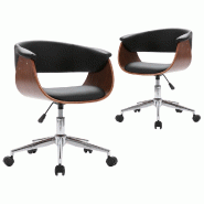 VidaXL Chaises pivotantes à manger lot de 2 noir similicuir Modèle Imperial Horizon - 3054872
