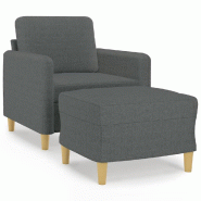 VidaXL Fauteuil avec repose-pied Gris foncé 60 cm Tissu Modèle Orion Master Pro - 3201185
