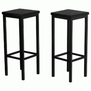 Yelloo - Mod. PARIS LONDON Lot de 2 tabourets de bar, hauteur 78 cm, couleur noire - noir métal 0805698370936