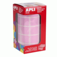 Apli 1770 gommettes carrées, 20x20 mm, en rouleau, coloris rose - 8410782114994