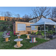 Bungalow Snack en container 20 pieds - Blanc et Noir - 6m x 2,5m - Eurobox