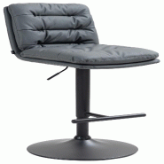 CLP Tabouret de bar Damar similicuir Gris/Noir - gris polyester 322912