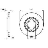 Disque de frein Bosch 0986478634 - ventilé intérieur - boîte de 2 - côté avant - 4 trous Disque de frein Bosch 0986478634 - ventilé intérieur - boîte de 2 - côté avant - 4 trous