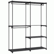 Helloshop26 - Armoire chambre porte-vêtements penderie 43 x 138 x 182 cm 3 compartiments de suspension avec étagères grande capacité 12_0003975 -