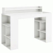 Helloshop26 - Bureau informatique avec étagère surélevée et 2 bibliothèques 120 x 54 x 90 cm design classique pour bureau blanc 20_0008010 - 3000 Helloshop26 - Bureau informatique avec étagère surélevée et 2 bibliothèques 120 x 54 x 90 cm design classique pour bureau blanc 20_0008010 - 3000