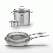 Lot de 2 poêles 24/28cm Elo Relief Passion et 2 faitouts 14/26cm - gris Acier inoxydable 18/10 3176239953671