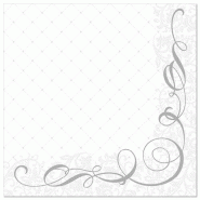 Papstar 50 serviettes ROYAL Collection pliage 1/4 40 cm x 40 cm argentées Megan - argenté papier 87735