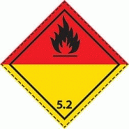 Plaque-étiquette de danger, 30×30 cm, magnétique, classe 5.2 - 46383 Plaque-étiquette de danger, 30×30 cm, magnétique, classe 5.2 - 46383