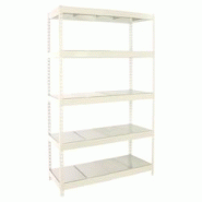 PROREGAL Étagère pour Charges Lourdes BIG METAL YETI FIVE | HxLxP 200x120x45cm | 400kg par Niveau | Blanc - blanc métal PR_RS24-111 PROREGAL Étagère pour Charges Lourdes BIG METAL YETI FIVE | HxLxP 200x120x45cm | 400kg par Niveau | Blanc - blanc métal PR_RS24-111
