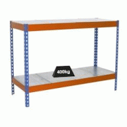 PROREGAL Étagère pour charges lourdes MINI METAL YETI TWO | HxLxP 90x120x60cm | Charge du compartiment 400kg | Bleu-orange - gris métal PR_RS145-06 PROREGAL Étagère pour charges lourdes MINI METAL YETI TWO | HxLxP 90x120x60cm | Charge du compartiment 400kg | Bleu-orange - gris métal PR_RS145-06