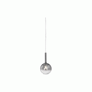 Suspension en verre borosilicate fumé miroir, 1 x 40 W E27, design moderne avec câble ajustable, idéale pour l'éclairage intérieur - Perenz - tra