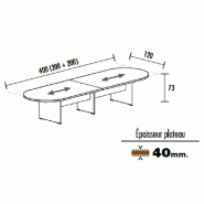 Table de réunion ovale TAK- Mobel Linea - Blanc, 400_0
