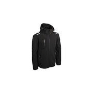 Veste softshell. 94% polyester et 6% élasthanne, 300g/m².