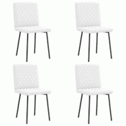 VidaXL Chaises à Manger Lot De 4 Blanc Similicuir - blanc 8721158566645 VidaXL Chaises à Manger Lot De 4 Blanc Similicuir - blanc 8721158566645