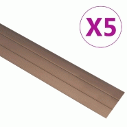 Vidaxl profils de sol 5 pcs aluminium 90 cm marron 146815
