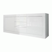 Buffet Basico 2 Portes 3 Tiroirs Blanc Laque Brillant - L210xp42xh85,8 Cm - 8024963177458 Buffet Basico 2 Portes 3 Tiroirs Blanc Laque Brillant - L210xp42xh85,8 Cm - 8024963177458