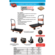 Chariot de manutention 150kg & 300kg timon rabattable Référence   C15R/1_1