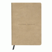 Clairefontaine Lot de 3 Carnet Flying Spirit A5, 180p./90 feuilles ivoire 90 g/m², couv. Rembordée cuir, coloris beige, ligné - 3329681039466
