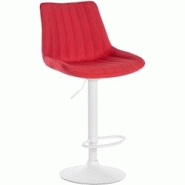 CLP Tabouret de bar Toni en Tissu Pied trompette en Métal Rouge/Blanc - rouge textile 321537 CLP Tabouret de bar Toni en Tissu Pied trompette en Métal Rouge/Blanc - rouge textile 321537