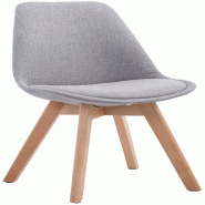 Décoshop26 - Chaise de salle à manger x1  design scandinave en tissu gris et piètement à 4 pieds en bois clair 10_0003272 - gris Bois massif 30002