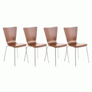 Décoshop26 - Lot de 4 chaises de cuisine salle à manger empilable en bois marron et structure stable à quatre pieds en métal 10_0003171 - marron 3 Décoshop26 - Lot de 4 chaises de cuisine salle à manger empilable en bois marron et structure stable à quatre pieds en métal 10_0003171 - marron 3