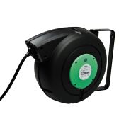 Enrouleur électrique à rappel automatique à ressort - P805 - 12 mètres - IP42 - Carter fermé noir/vert Enrouleur électrique à rappel automatique à ressort - P805 - 12 mètres - IP42 - Carter fermé noir/vert