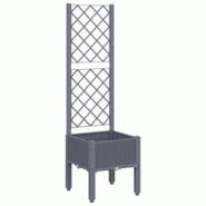 Helloshop26 - Jardinière bac lit surélevé plantes fleurs terrasse jardin avec treillis 40 x 40 x 142 cm PP gris 02_0038291 - 3000214164670 Helloshop26 - Jardinière bac lit surélevé plantes fleurs terrasse jardin avec treillis 40 x 40 x 142 cm PP gris 02_0038291 - 3000214164670