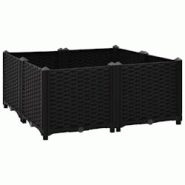 Helloshop26 - Jardinière lit surélevé plantes fleurs jardin 80 x 80 x 38 cm polypropylène noir 02_0000959 - 3000072951535 Helloshop26 - Jardinière lit surélevé plantes fleurs jardin 80 x 80 x 38 cm polypropylène noir 02_0000959 - 3000072951535