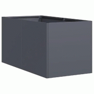 Helloshop26 - Jardinière rectangulaire élégante pour balcon jardin 40 x 80 x 40 cm stabilité accrue esthétique moderne en acier 02_0051519 - acie
