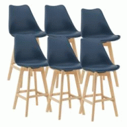 Helloshop26 - Lot de 6 tabourets de bar plastique synthétique hêtre 105 x 48 x 58 cm bleu 03_0008725 - 3001948682720 Helloshop26 - Lot de 6 tabourets de bar plastique synthétique hêtre 105 x 48 x 58 cm bleu 03_0008725 - 3001948682720