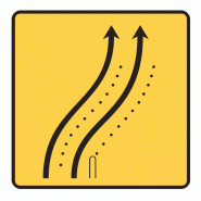 Panneau de voirie temporaire KD8 ex5 - Changement de chaussée ou de trajectoire sur deux voies Panneau de voirie temporaire KD8 ex5 - Changement de chaussée ou de trajectoire sur deux voies