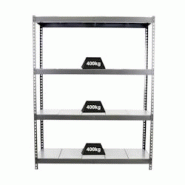 PROREGAL Étagère pour charges lourdes BIG METAL YETI FOUR | HxLxP 200x180x60cm | Charge du compartiment 400kg | Gris - gris métal PR_RS23-20 PROREGAL Étagère pour charges lourdes BIG METAL YETI FOUR | HxLxP 200x180x60cm | Charge du compartiment 400kg | Gris - gris métal PR_RS23-20