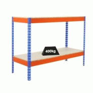PROREGAL Étagère pour charges lourdes MINI WOOD YETI TWO | HxLxP 90x150x75cm | Charge du compartiment 400kg | Bleu-orange - gris métal PR_RS141-22 PROREGAL Étagère pour charges lourdes MINI WOOD YETI TWO | HxLxP 90x150x75cm | Charge du compartiment 400kg | Bleu-orange - gris métal PR_RS141-22