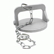 Raccord bouchon symétrique Guillemin à poignée avec chaînette - Aluminium - DN 100 - YGBALJP100SVPC_0