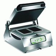 Thermoscelleuse semi-automatique. 2 empreintes 265x160 mm GN1/4. Contrôle digital. Bobine 400 mm. Dimensions ouvertes cm 40x50x60(h). FIMAR TS400-S2
