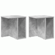 VidaXL Table d'appoint 2 pcs Gris béton 37 x 32 x 40 cm Modèle Flex Panorama Prime - 891087