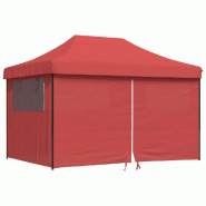 VidaXL Tente de réception pliable escamotable avec 4 parois latérales Modèle AbriMajestic 373 - rouge 4005027