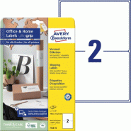 AVERY 20 étiquettes blanches multi-usages, format 199,6 x 143,5 mm (10 feuilles A4 / cdt) - 4004182371688