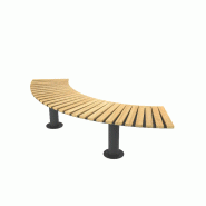 Banquette Madrid Serpentine L2040 mm en Robinier et pieds fonte Banquette Madrid Serpentine L2040 mm en Robinier et pieds fonte
