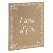 Exacompta Livre d'Or Kraft 22x27 cm, 100 pages, coloris kraft, tranche or - 3130630472346