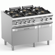 Fourneau professionnel a gaz 6 feux vif 7 kw sur four a gaz domina ... - PFB711AFGXL