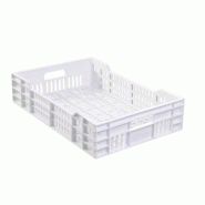 GASTROLAND Caisse ajourée empilable 600 x 400 GILAC - 25 L - Blanc - blanc 3701666000423