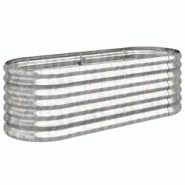 Helloshop26 - Jardinière bac lit surélevé plantes fleurs terrasse jardin de jardin acier enduit de poudre argenté Argent 02_0039718 - 3000218550394 Helloshop26 - Jardinière bac lit surélevé plantes fleurs terrasse jardin de jardin acier enduit de poudre argenté Argent 02_0039718 - 3000218550394