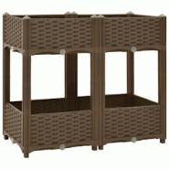 Helloshop26 - Jardinière lit surélevé plantes fleurs jardin 80 x 40 x 71 cm polypropylène marron 02_0000949 - 3000072851538 Helloshop26 - Jardinière lit surélevé plantes fleurs jardin 80 x 40 x 71 cm polypropylène marron 02_0000949 - 3000072851538
