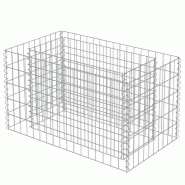 Helloshop26 - Jardinière lit surélevé plantes fleurs jardin à gabion acier galvanisé 90 x 50 x 50 cm 02_0001317 - 3000076881531