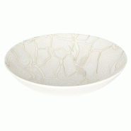 In Situ - Assiette Gold Cell wok  en porcelaine diamètre 21 cm - boite de 6 - blanc porcelaine 052218