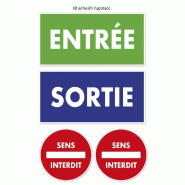 Kit adhésif Yupo Tako 4 pièces : entrée, sortie, 2 sens interdit