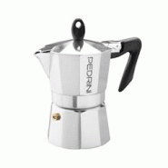 Pedrini Coffee Maker Polished Aluminum 3 Cups Silver Black (9083-3) (90833) - argenté aluminium 9083-3 Pedrini Coffee Maker Polished Aluminum 3 Cups Silver Black (9083-3) (90833) - argenté aluminium 9083-3