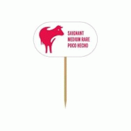 Picsteaks en bambou "saignant" 6,5 cm (1000 unités) - Bambou PSS Picsteaks en bambou "saignant" 6,5 cm (1000 unités) - Bambou PSS